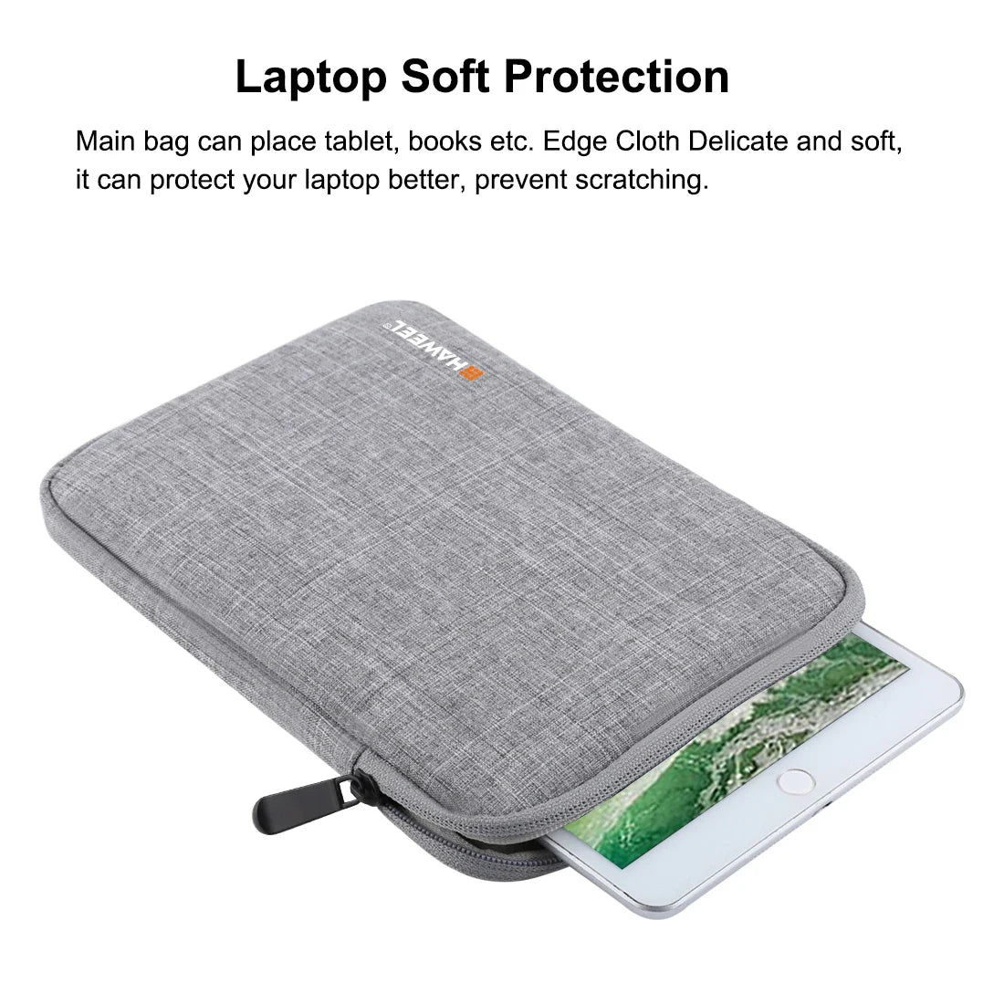 HAWEEL 7.9 / 9.7 inch Tablet Liner Sleeve Case Zipper Briefcase Pouch Bag For iPad Tablets Macbook Shockproof Case Carrying Bag