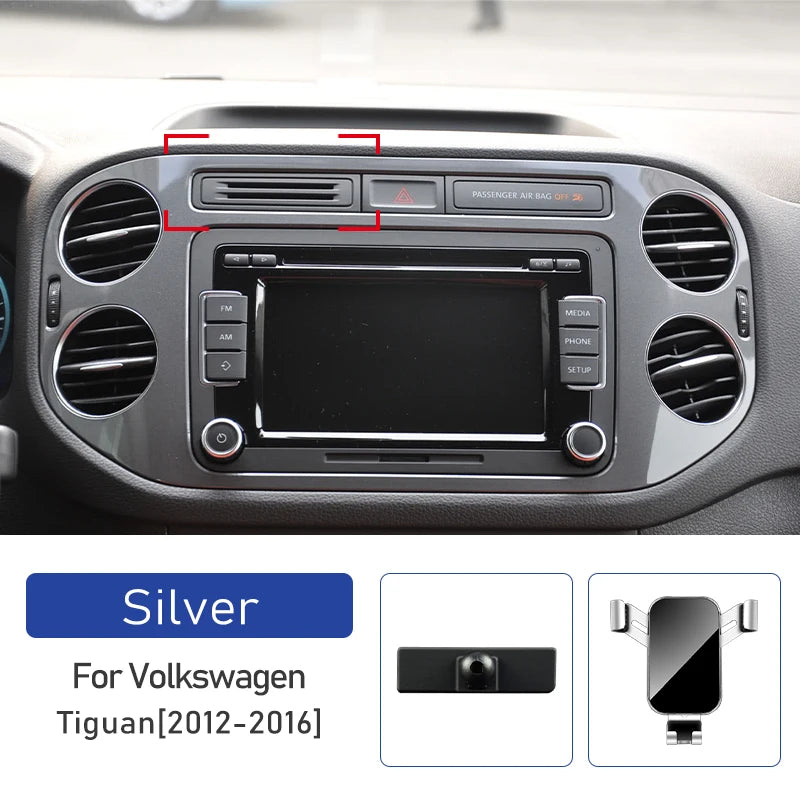 Car Mobile Phone Holder For Volkswagen VW Tiguan 5n MK1 2012 2013 2014 2015 2016 Degree Rotating GPS Mount Support Bracket