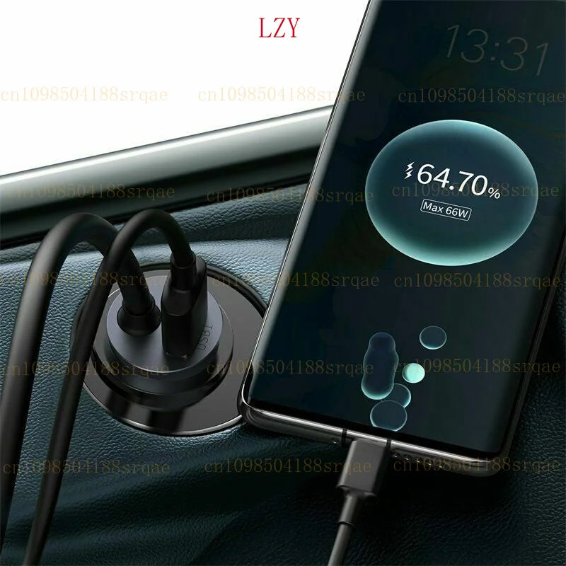 for Baseus 120W Car Charger USB Type-C PPS Fast Charging 4 Ports Cable Adapter Kit
