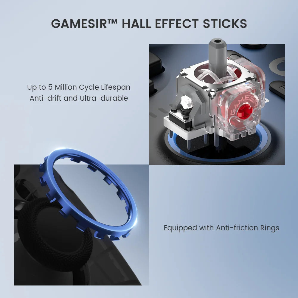 New GameSir Super Nova Wireless Game Controller T4N Pro Gamepad Hall Effect Sticks Analog Triggers for PC Switch Android iOS