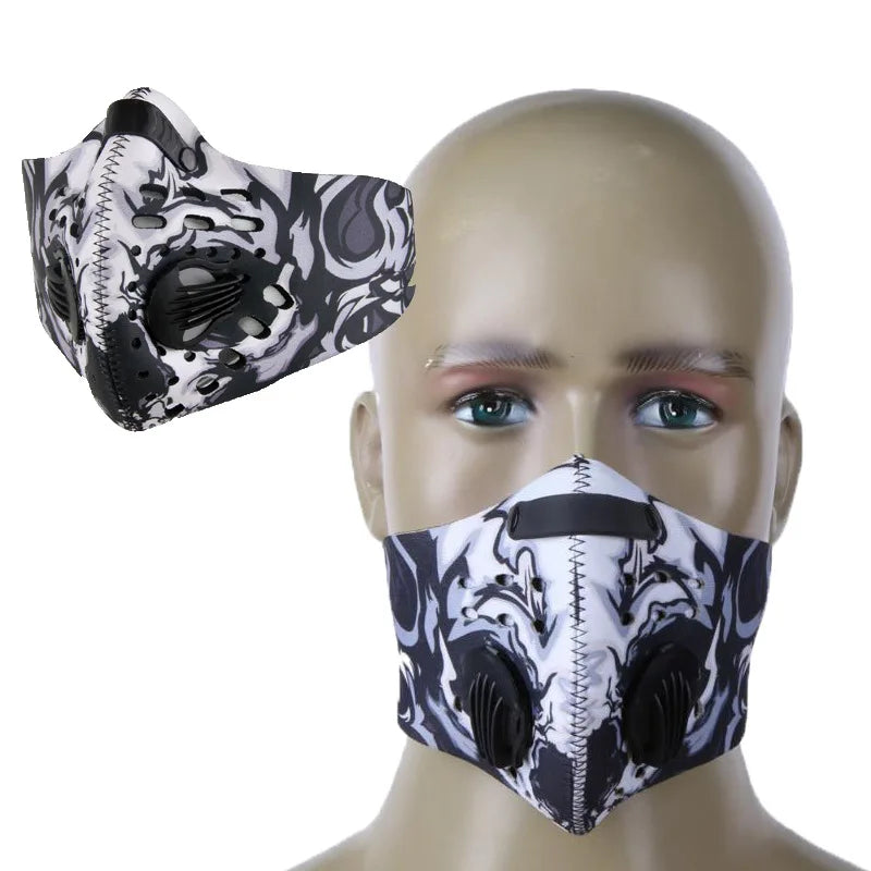 Outdoor Sports Reusable Face Masks for Men Dustproof Masks Activated Carbon Dust Mask with Extra Filter Cotton Halloween Cosplay