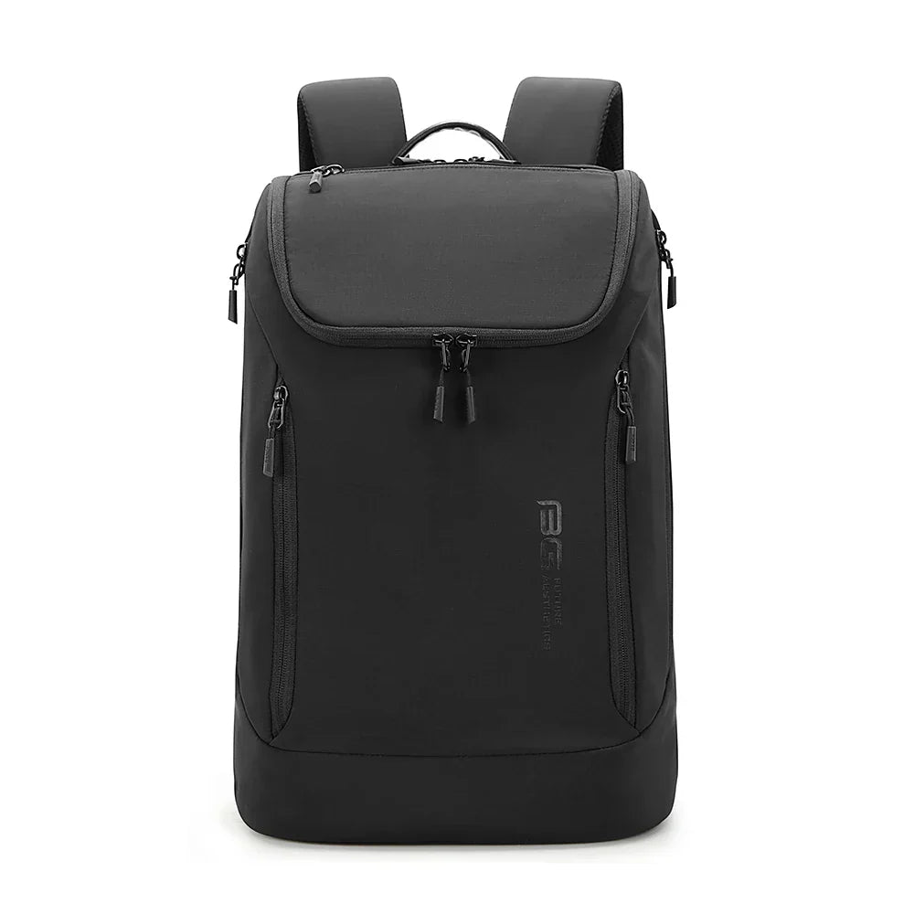 Black casual nylon soft anti-wrinkle backpack for 15.6 inch laptop waterproof travel bag