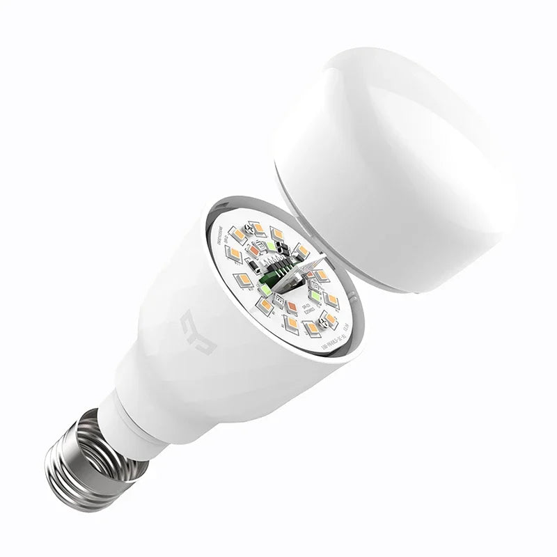 Internal view of Yeelight Smart LED Bulb 1S 1SE WiFi Control showing LED chip layout and bulb construction for advanced lighting performance.