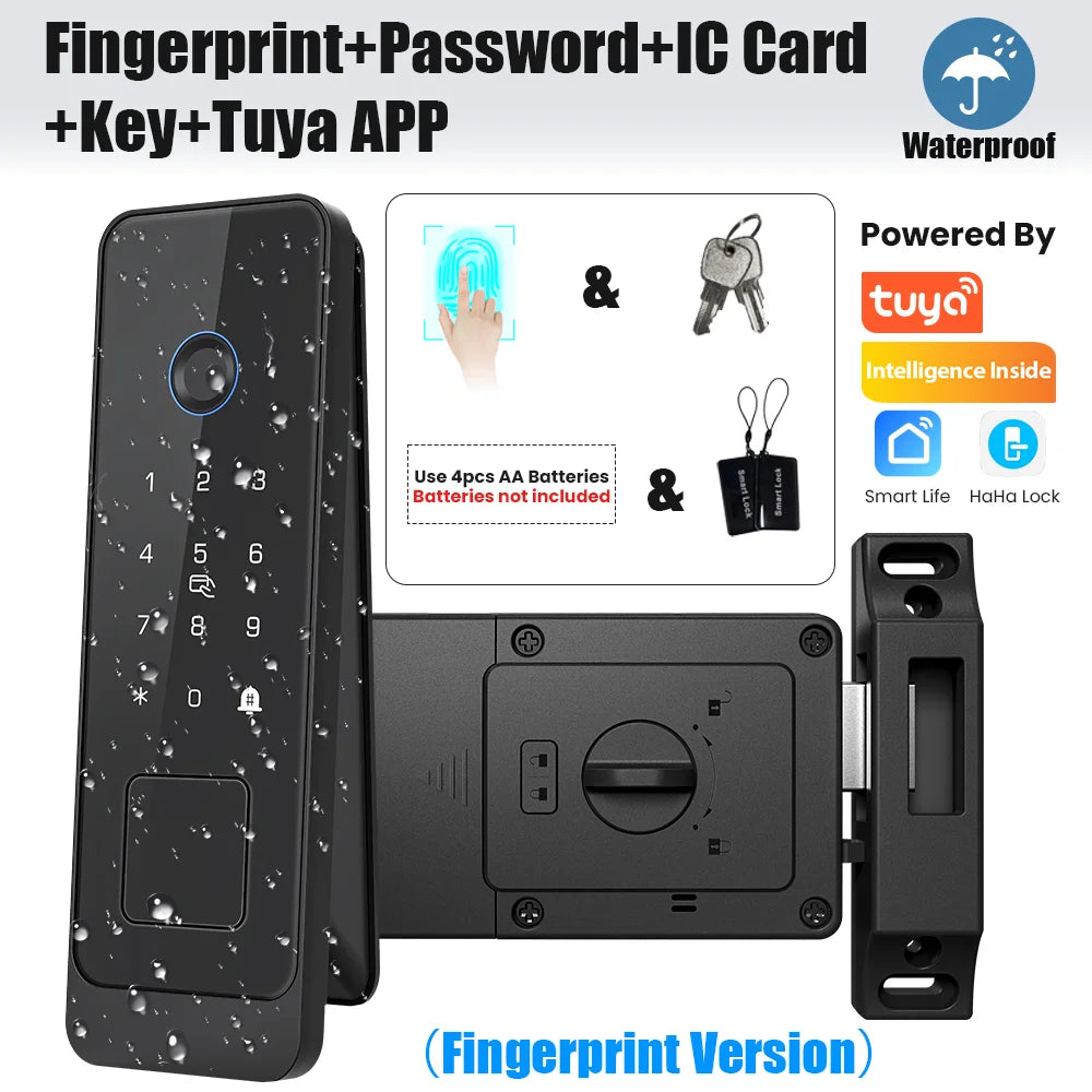 Wifi Smart Fingerprint Door Lock Digital Electronic Lock Fingerprint/IC Card/Password/Key/APP Remote Unlock Work with Alexa