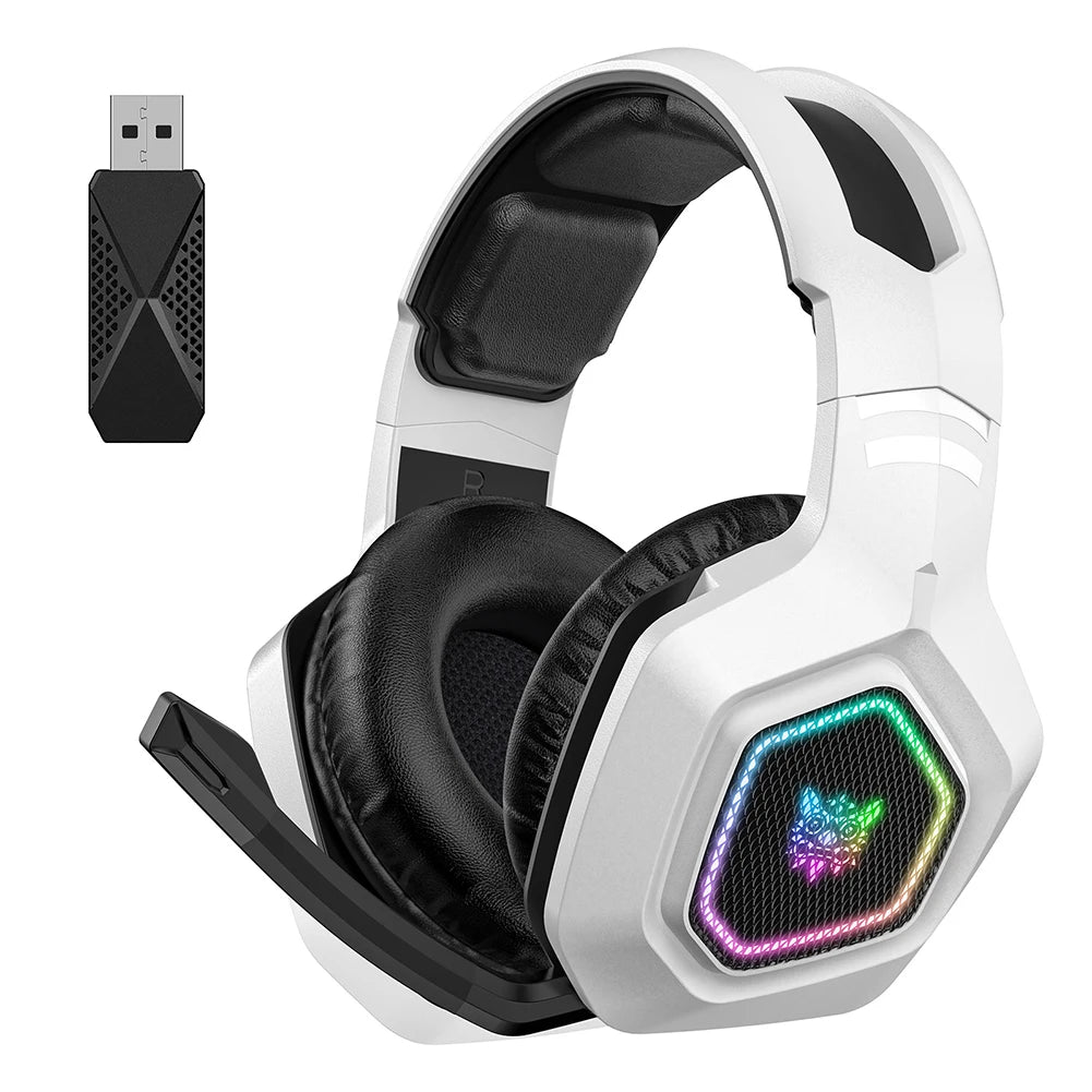 Wireless Gaming Headset 2.4GHz/BT 5.3/Wired Over Ear Headphones with Mic Gamer Headphones for PS4 PC Laptop