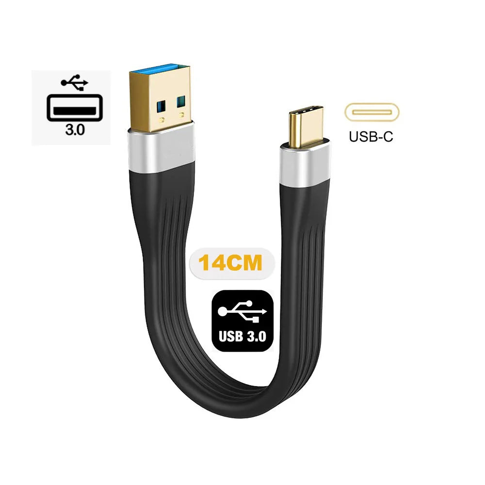 Ultra short USB C Cable USB 3.1 Gen.1 USB 3.0 A male to USB-C male fast charger sync data cable 5Gpbs 3A 60W