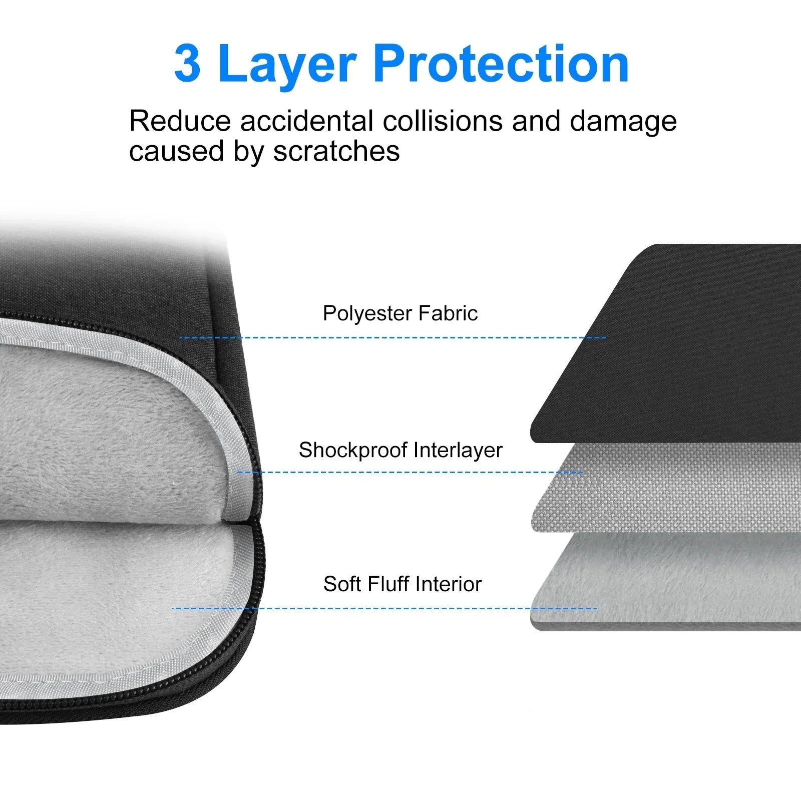 funda tableta bag 16 15 13 inch laptop briefcase cover with zipper suitable for 15-16.7 14-15 12.5-13.5 inch laptop bags