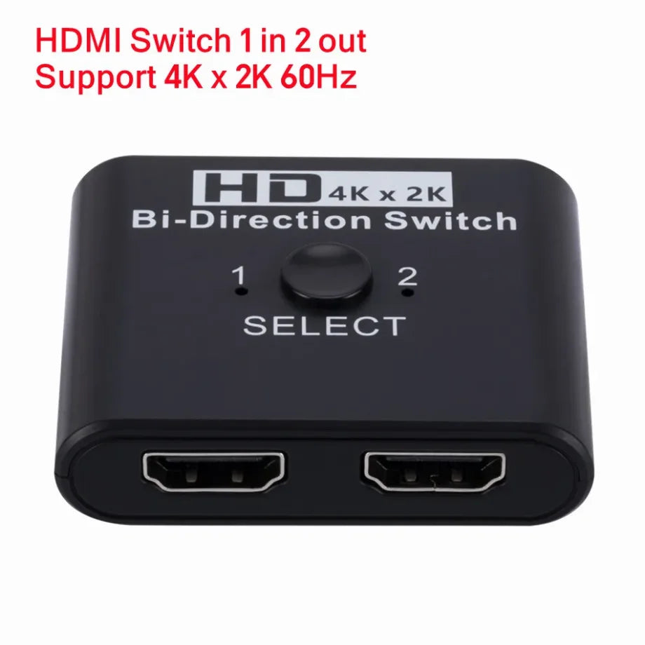 PzzPss 8K 60Hz HDMI Switch Splitter Bi-Direction 4K 60Hz HDMI Switcher 1x2/2x1 For PC Laptop Xbox PS3/4 to Monitor Projector