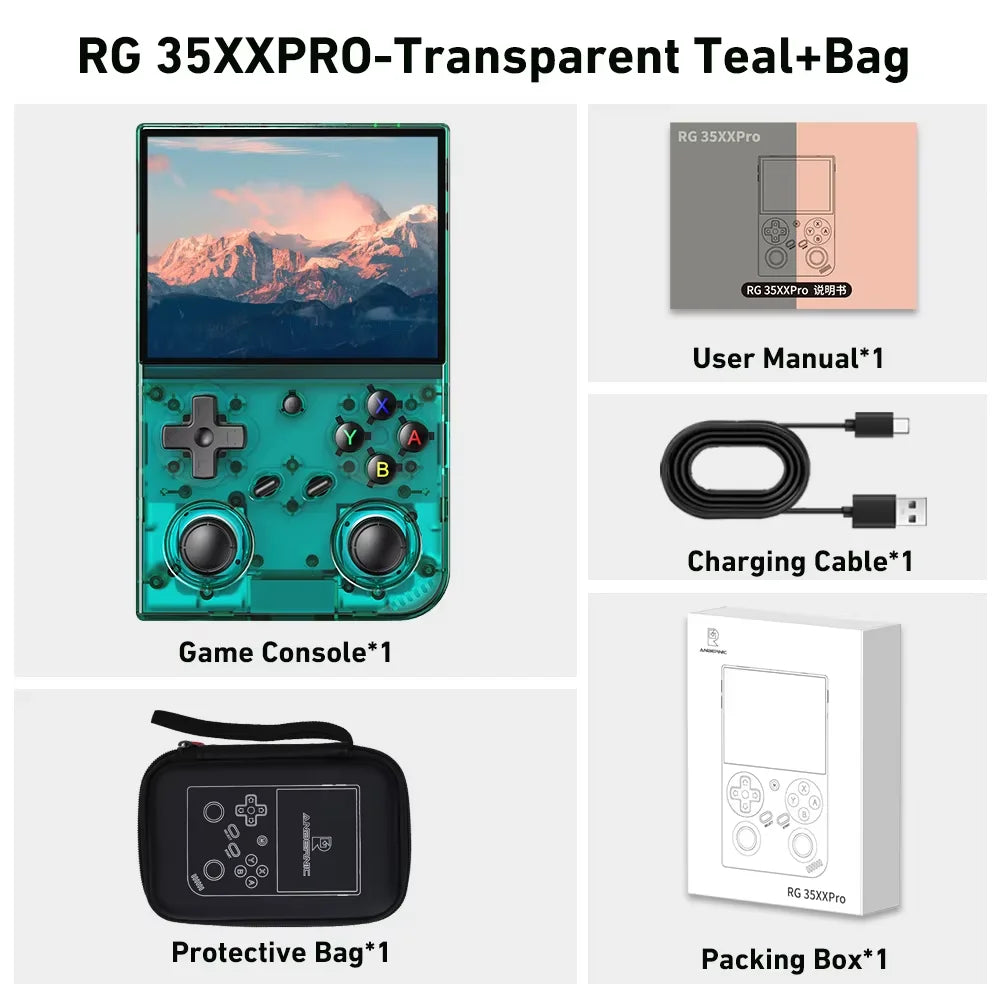 ANBERNIC RG35XX PRO Video Game Consoles 3.5'' IPS Screen Linux 64-bit TV Output Handheld Game Players PSP Kid Gifts RG35XXPRO