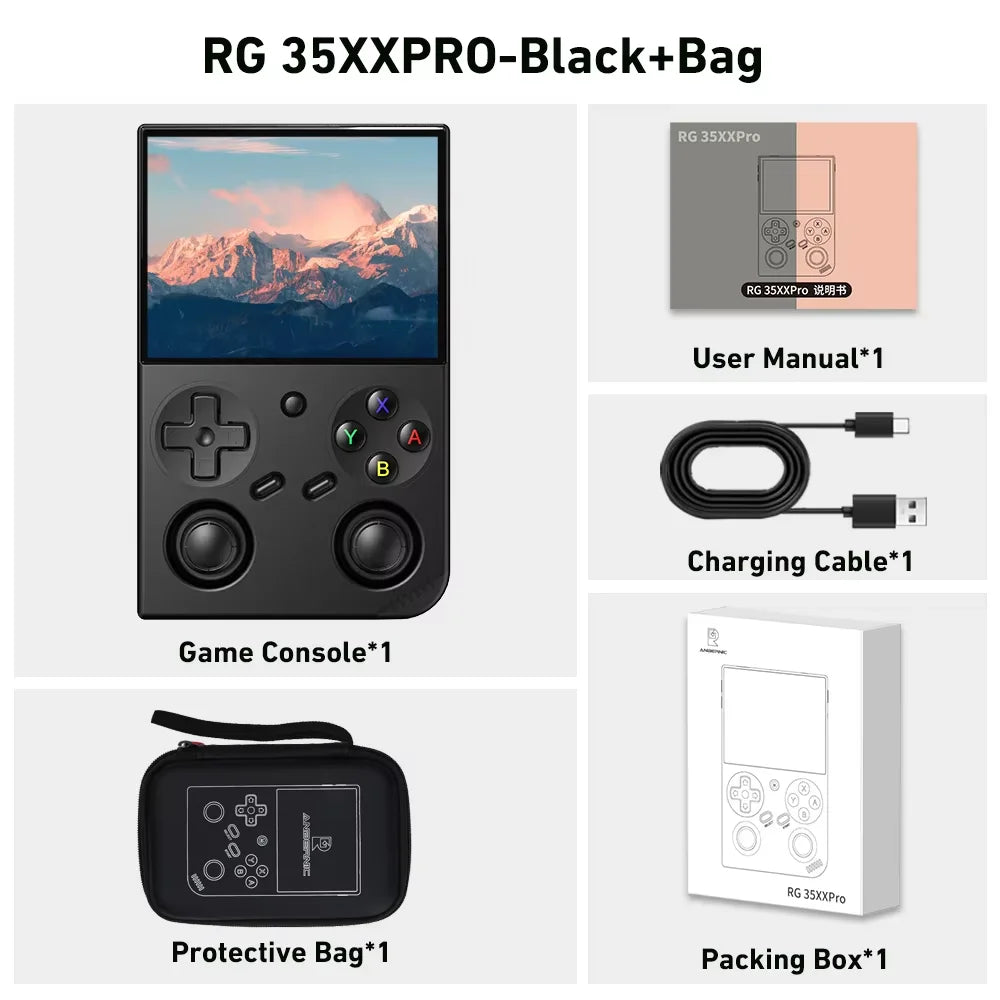ANBERNIC RG35XX PRO Video Game Consoles 3.5'' IPS Screen Linux 64-bit TV Output Handheld Game Players PSP Kid Gifts RG35XXPRO