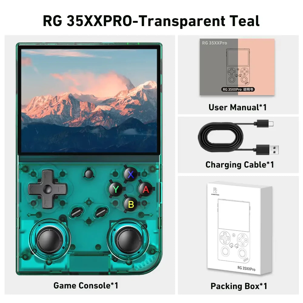 ANBERNIC RG35XX PRO Video Game Consoles 3.5'' IPS Screen Linux 64-bit TV Output Handheld Game Players PSP Kid Gifts RG35XXPRO