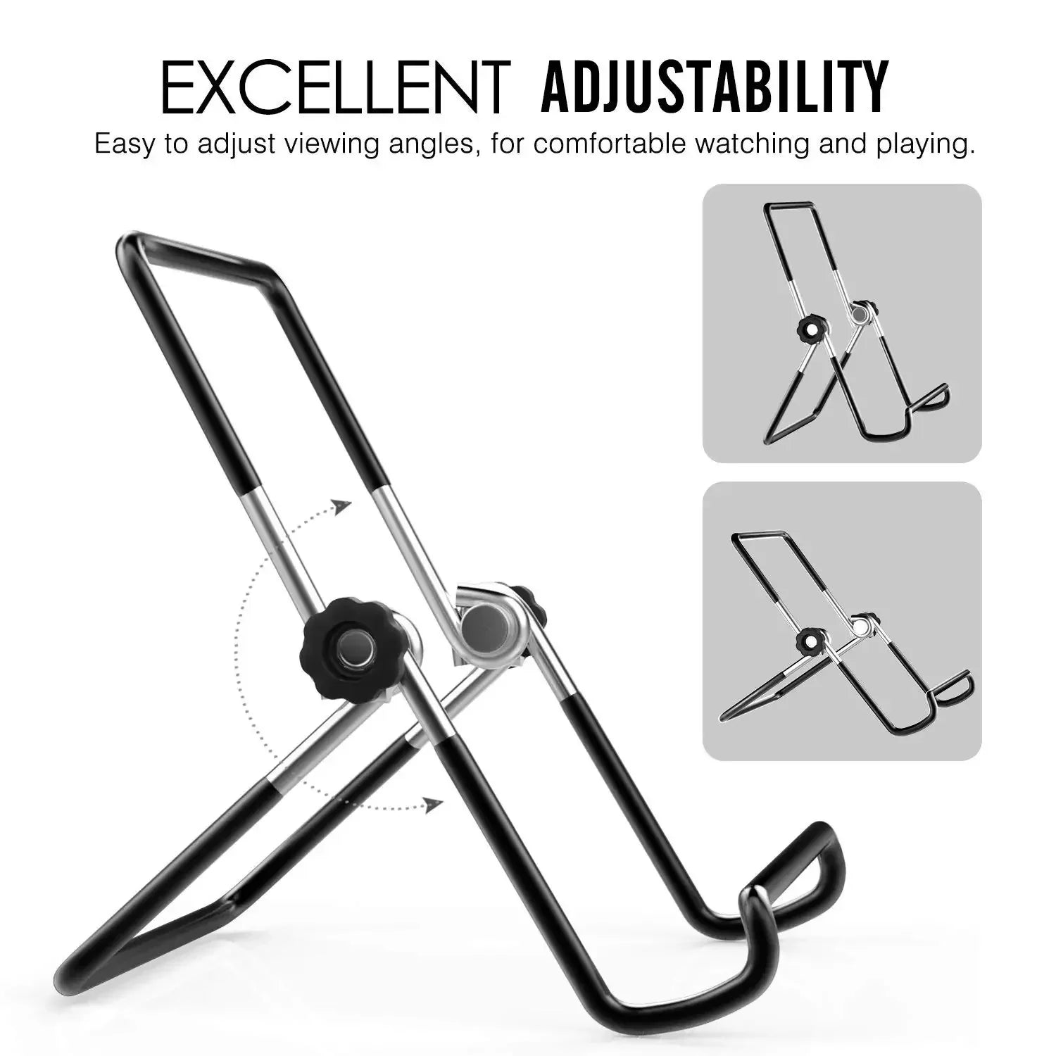 WEFOR Foldable Tablet Stand, Adjustable Portable Metal Holder Cradle for 9-12.9" Tablets, for iPad Pro 11 2018/10.5/9.7