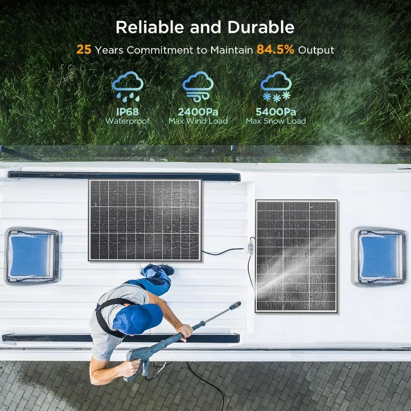 Monocrystalline Solar Panel, 25% High Efficiency PV Modules, Ideal for RV, Trailer, C