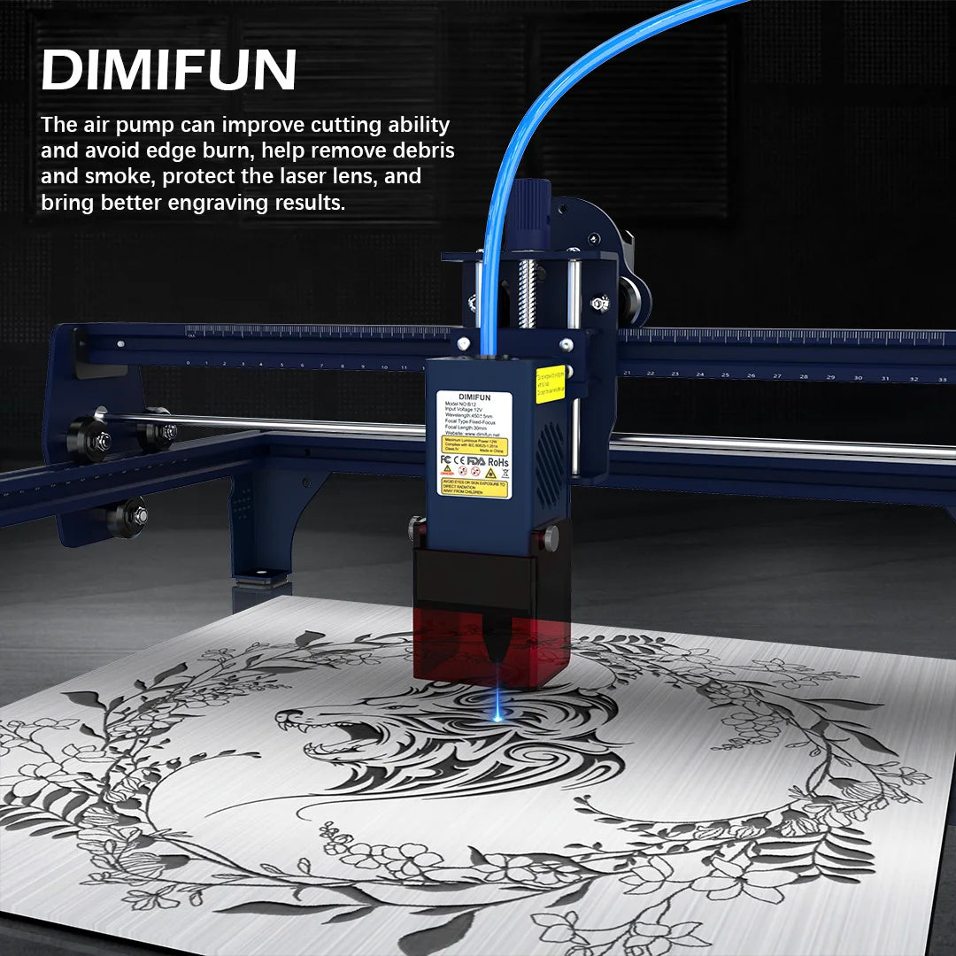 DIMIFUN 28W air compressor air auxiliary pump, air volume 60L/min, compatible with all brands of CNC laser engraving machines
