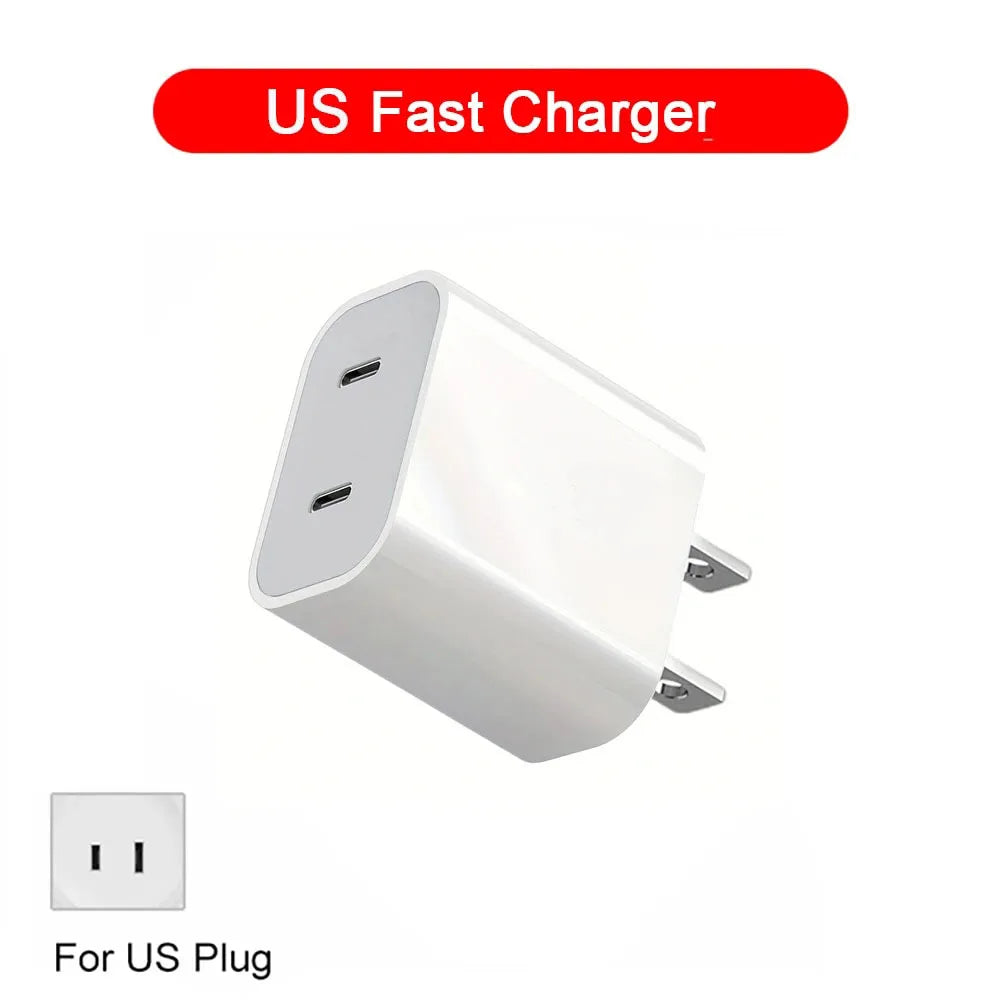 Dual PD 20W USB C Charger USB Type C Fast Charging Mobile Phone Charger Adapter for iPhone16 15 14 Pro Max Xiaomi Wall Charger