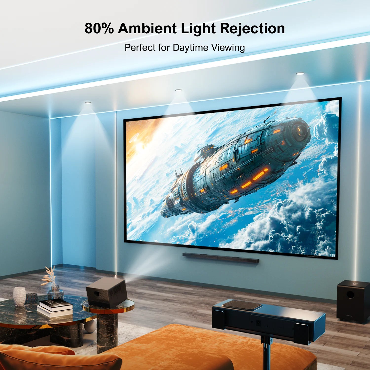 ULTIMEA Photon E-ALR Portable Projection Screen 16:9 4K HD Enhanced Ambient Light-Rejecting Screen For Outdoor, Home Theater