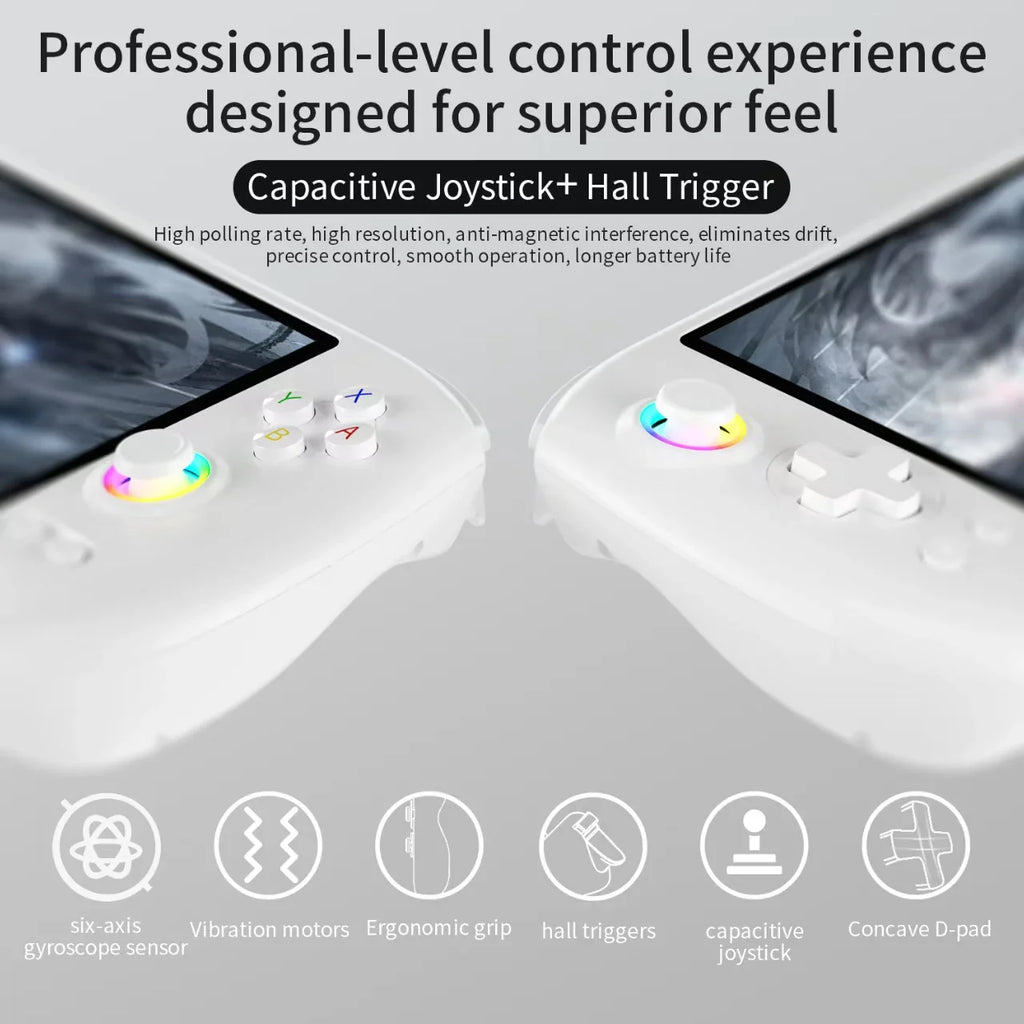 ANBERNIC RG557 Retro Handheld Game Video Player Console Android 14 12G+256G 5.48 inch AMOLED Screen 512G PS2 PSP Games RG 557