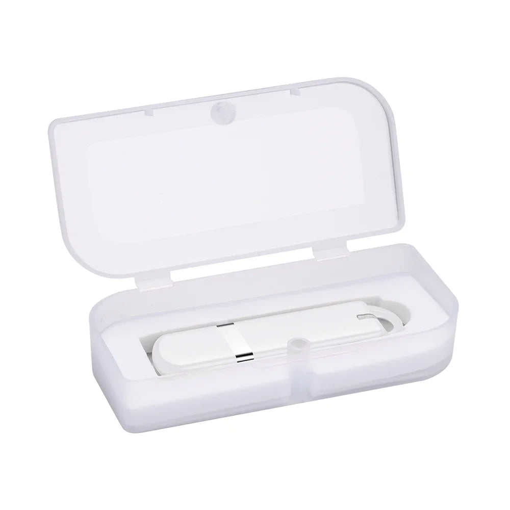 White JASTER 64GB USB Flash Drive with USB 2.0 in a sleek plastic case, designed for business gifting and reliable data backup.