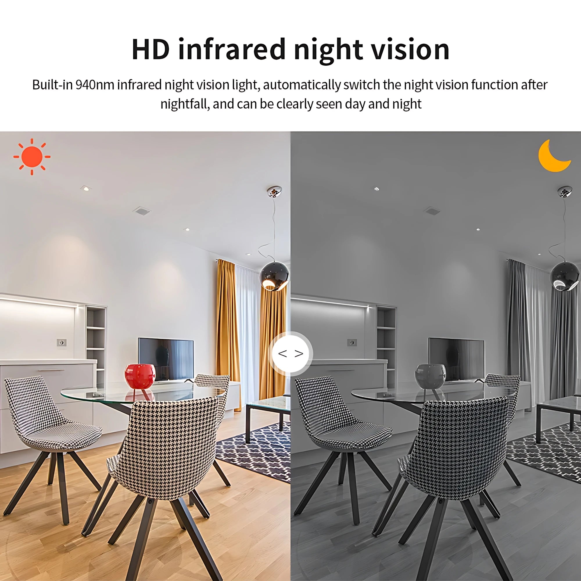 CCTV Smart 1080HD Wi-Fi Smart Home Security Camera 2MP HD Real-Time APP Alerts 2-Way Audio With Motion Tracking For Baby & Pet