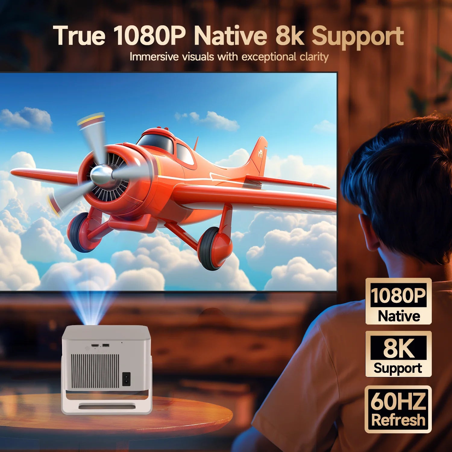 Magcubic Auto Focus Android14 4K Projector 900ANSI 8K Native 1080P HY350Max With Wifi6 BT5.4 16G Allwinner H726 Portable Outdoor