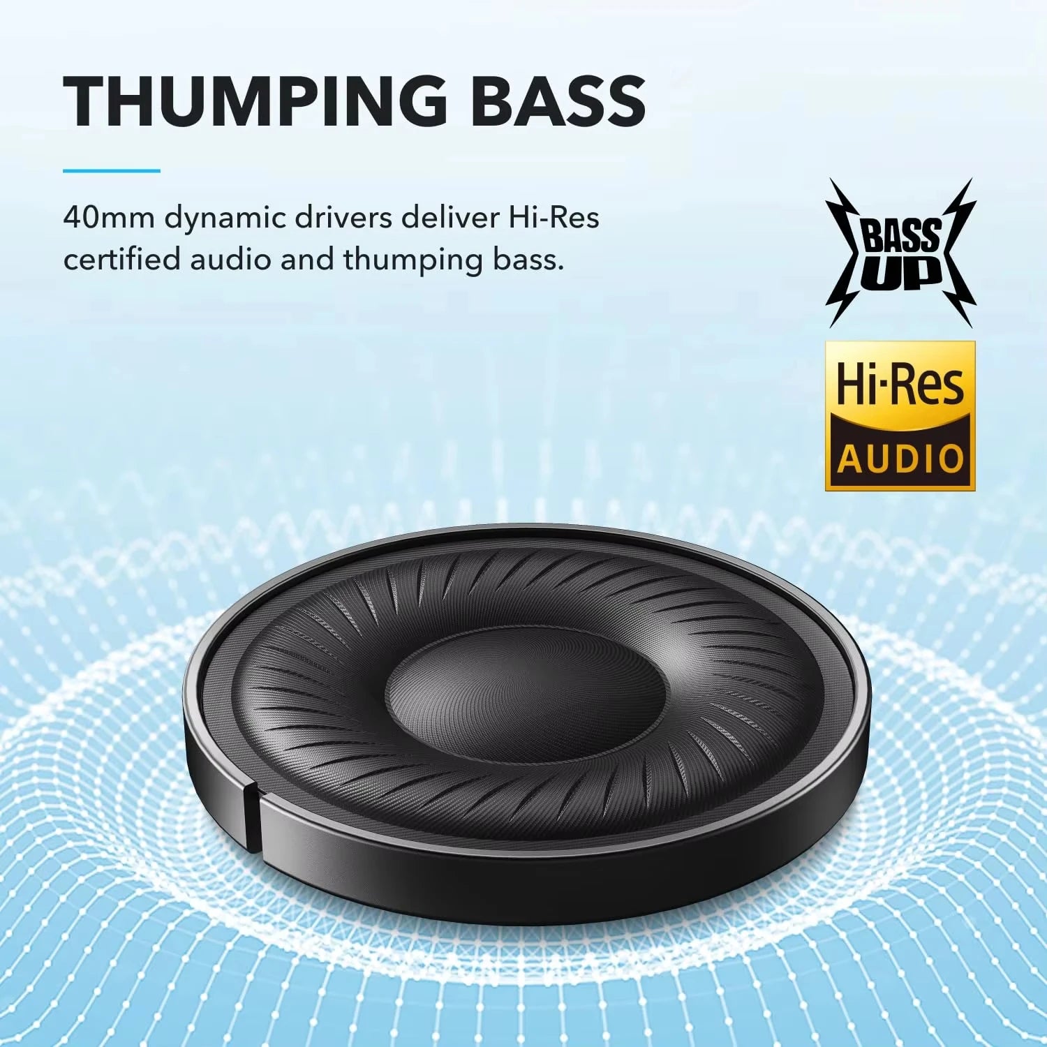 Soundcore by Anker Q20i Hybrid Active Noise Cancelling Headphones, Wireless Over-Ear Bluetooth, 40H Long ANC Playtime, Hi-Res