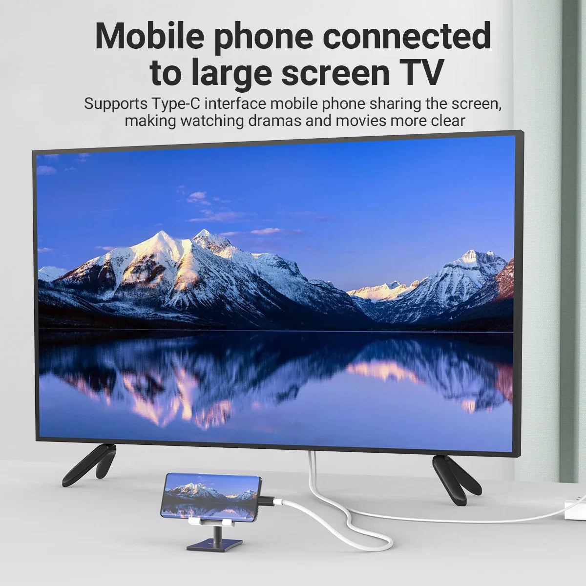 Type C to HDMI Cable with 5V USB Charging Portable Game HDTV Dock 4K HD Adapter for Steam Deck,IMac,IPad Pro,Surface