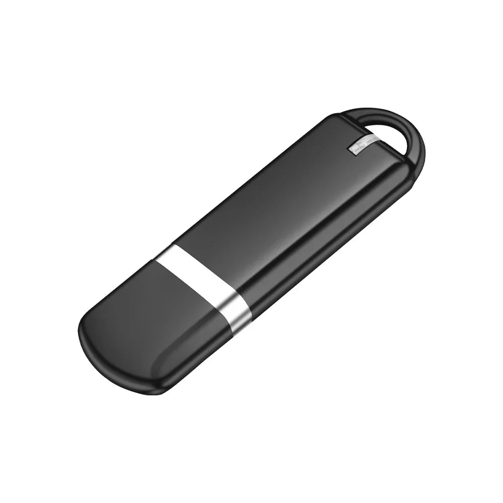 JASTER 64GB USB Flash Drive in black with USB 2.0, featuring a sleek design and keyring loop for business gifts and everyday use.