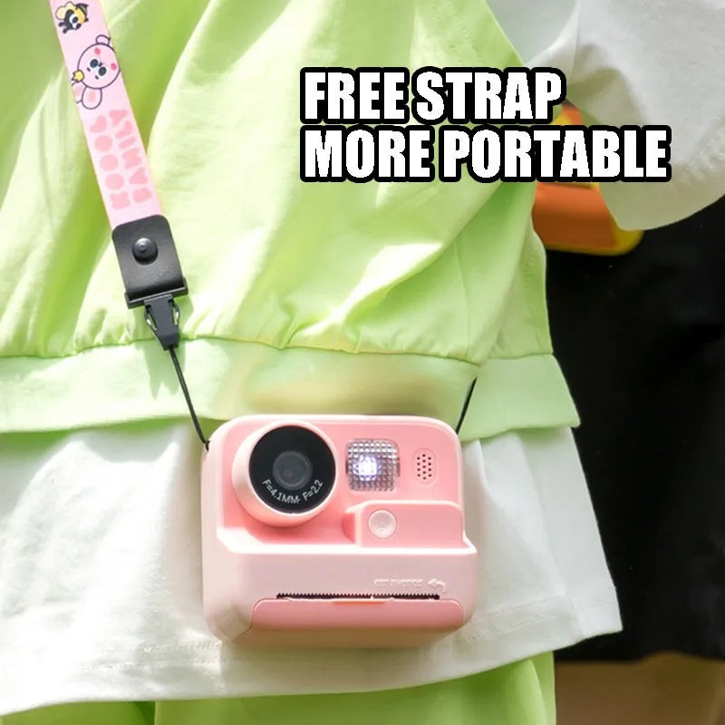 Children Instant Camera Print Camera 2.0" 1080P Video Photo Digital Camera with Thermal Print Paper for Kids Birthday Gift Toys