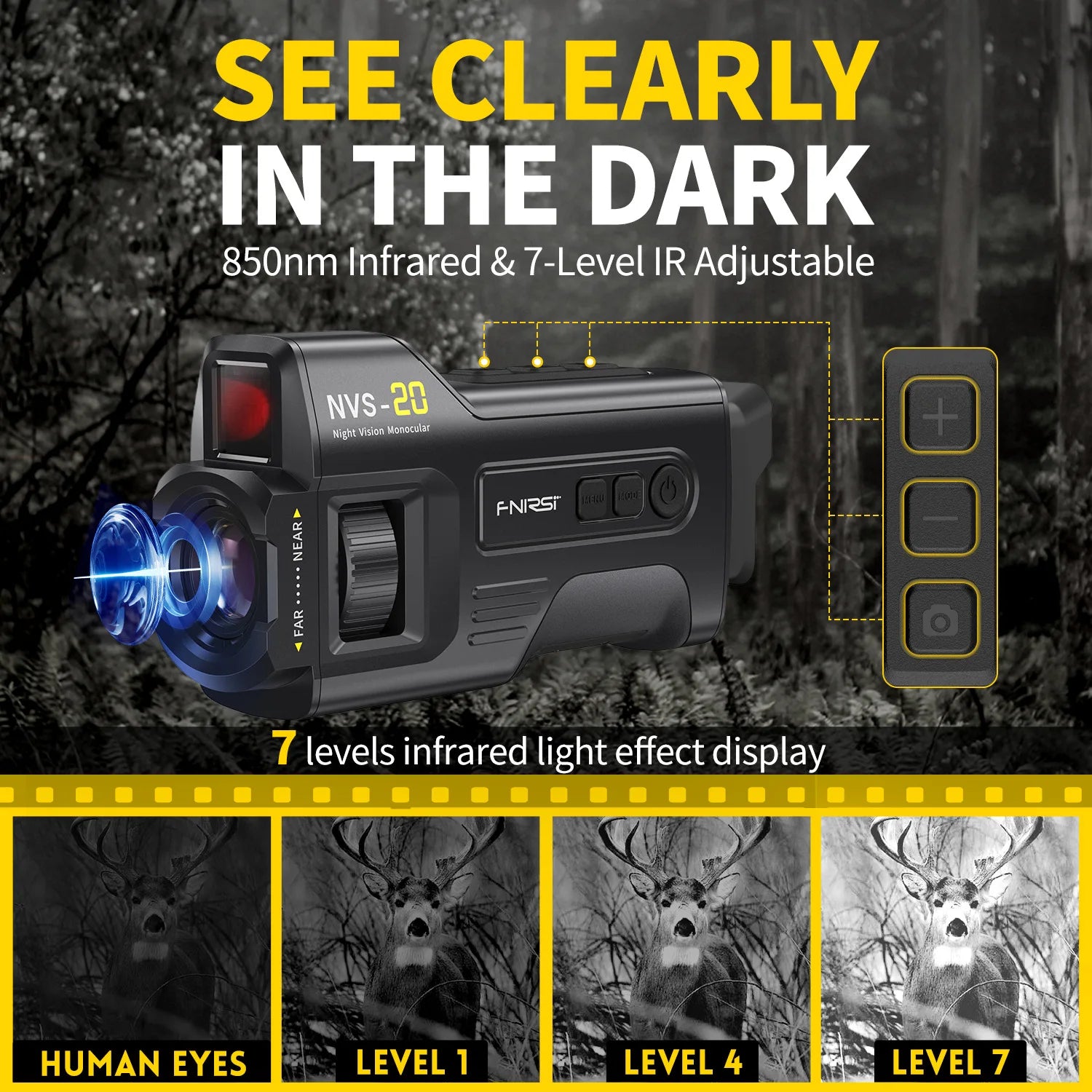 FNIRSI NVS-20 4K full color high definition infrared night vision small portable outdoor night optical imager