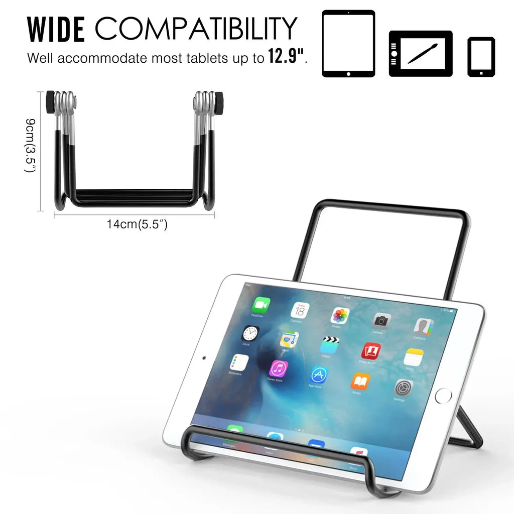 WEFOR Foldable Tablet Stand, Adjustable Portable Metal Holder Cradle for 9-12.9" Tablets, for iPad Pro 11 2018/10.5/9.7